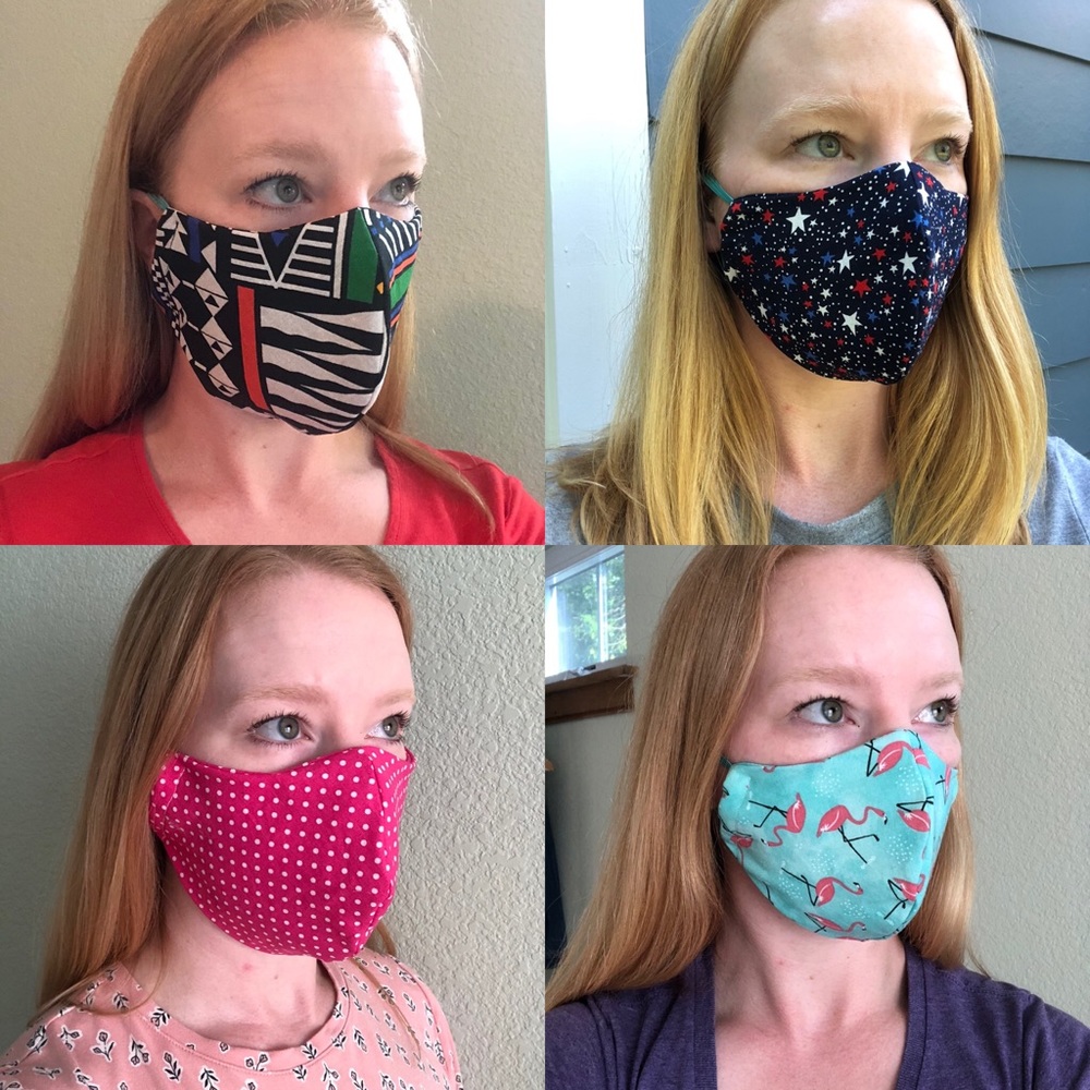2/$15 SALE Face Mask Adult OSFM Floral Cotton - Picture 8 of 9